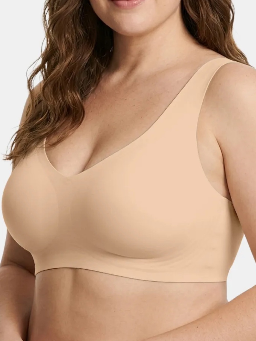 Soft Intention Nude Jelly Wireless T-Shirt Bra Size XL NWT